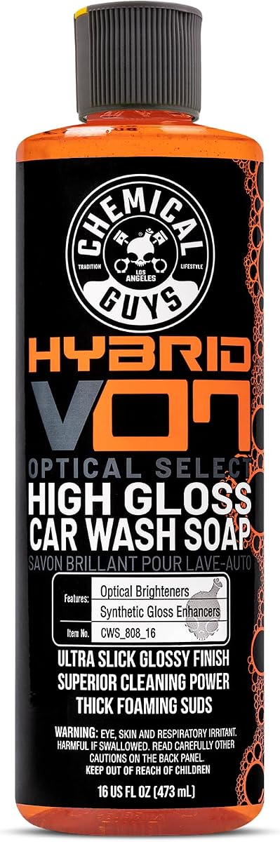 Jabón híbrido espumoso de alto brillo para lavado de autos, aroma a naranja, 16 oz