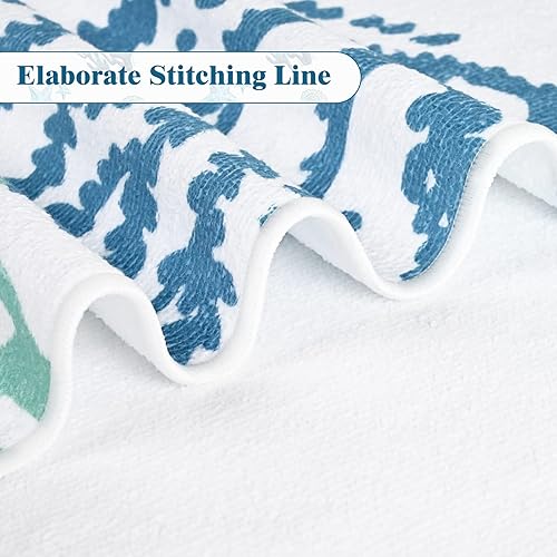 Miniatura 5 de Juego de 3 toallas de playa de gran tamaño, absorbentes con estrellas de mar para adultos, juego de toallas de baño para viajes y natación