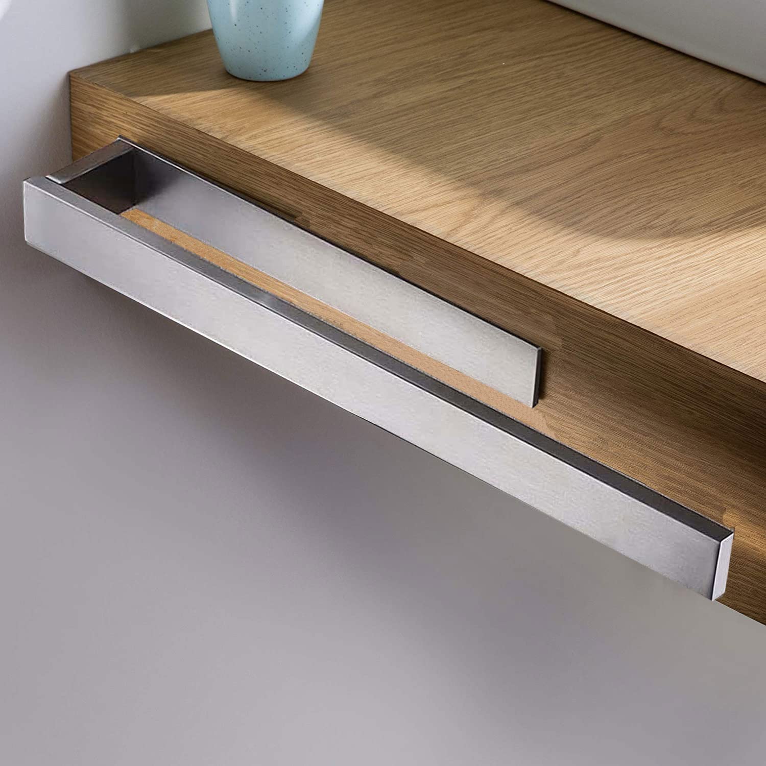 Porte-serviettes adhésif 39cm en acier inoxydable pour cuisine et salle de bain