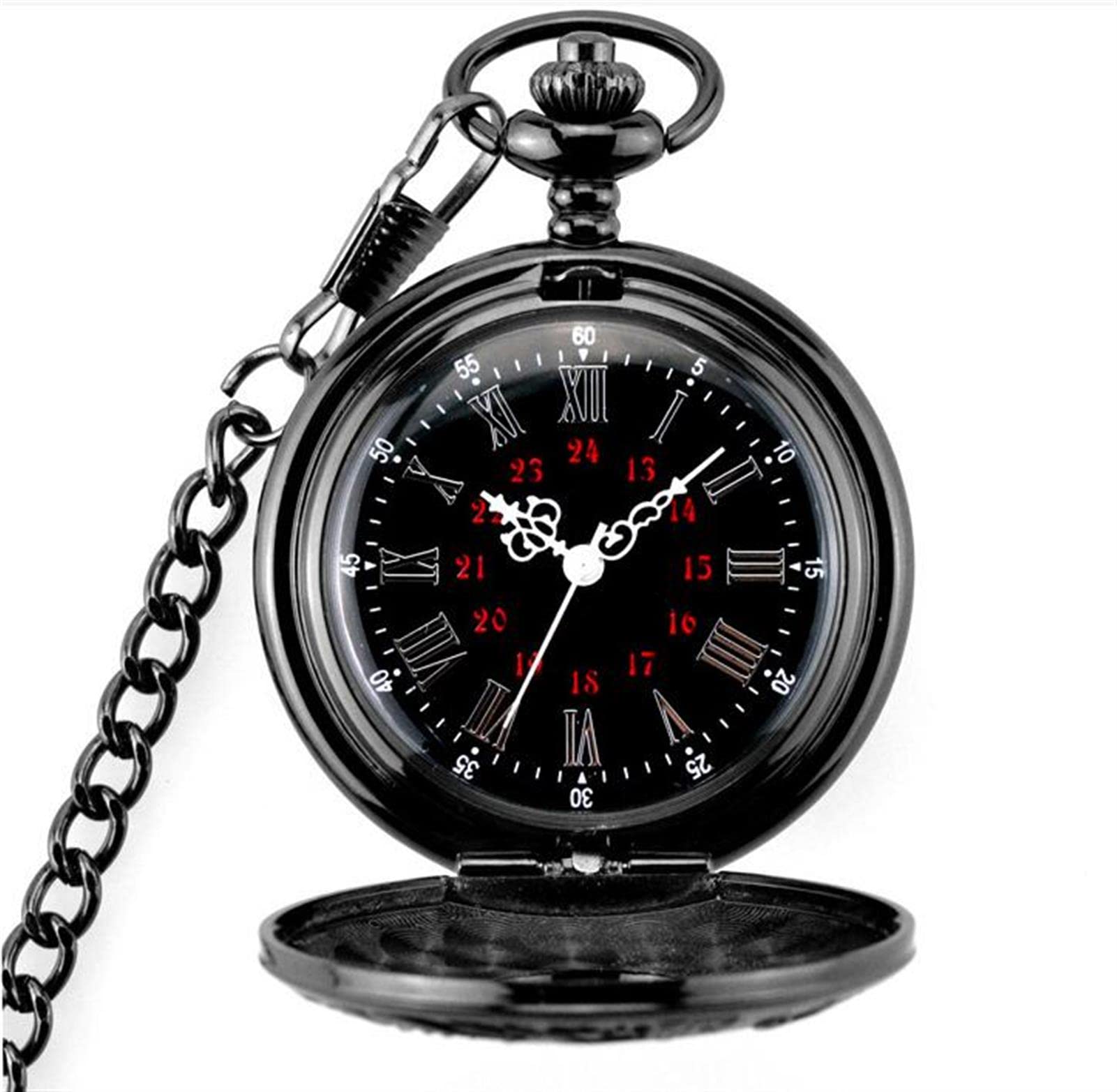 Relojes de Bolsillo, Relojes de Bolsillo Cuarzo con Escala números Romanos Vintage Cadena Regalos cumpleaños graduación Navidad