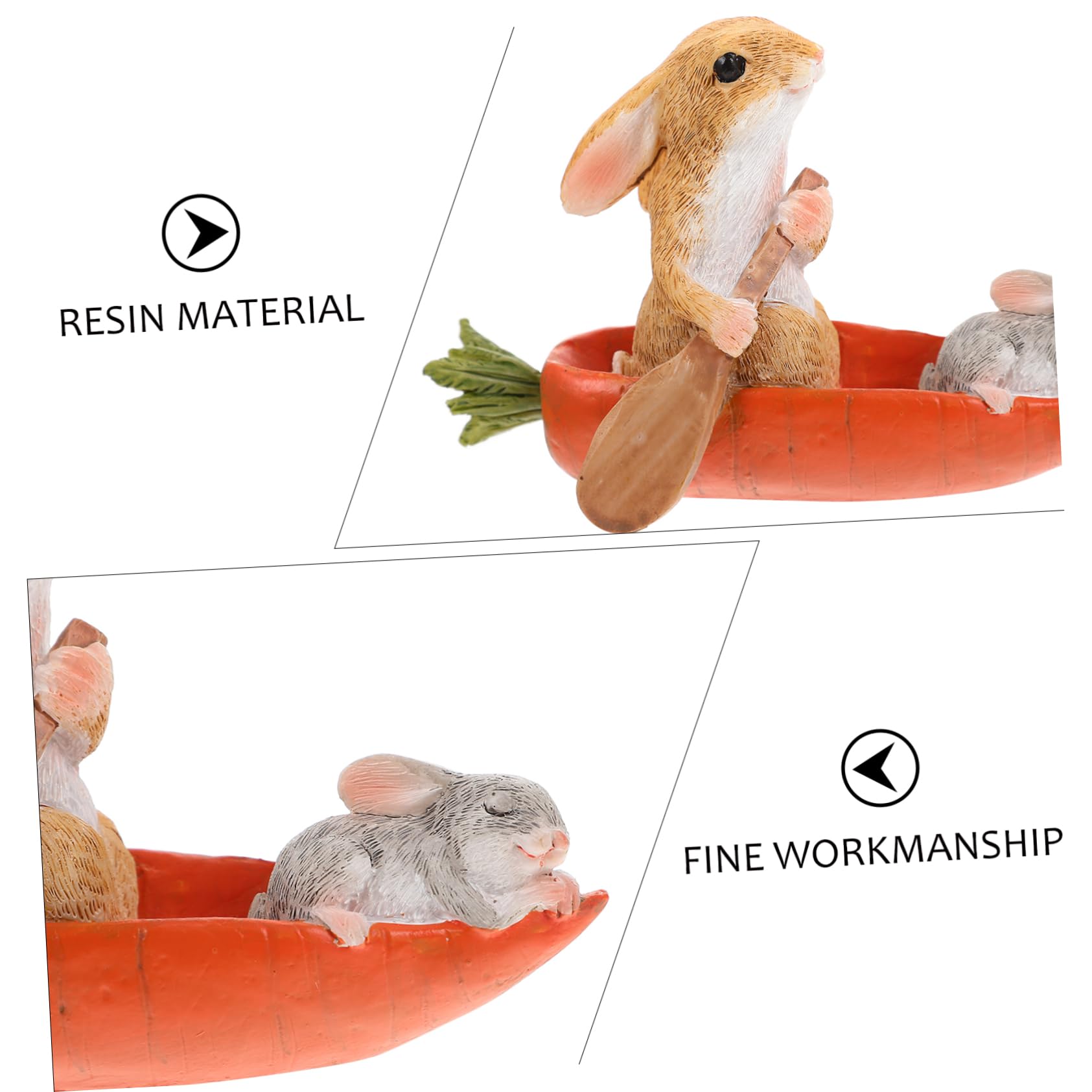 ABOOFAN 3 Pièces Ornement de Lapin Animaux en Verre Miniatures de Maison de poupée bureautique Accessoires Home Decor décor Le Cadeau Statue de Lapin Accessoire de Bureau Ménage Le Signe