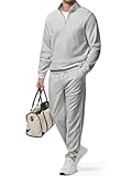 2025 Men Fall Tracksuit 2 Piece Set Old Money Polo Quarter Zip Twill Sweatsuits Jogging Sweatpants Loungewear