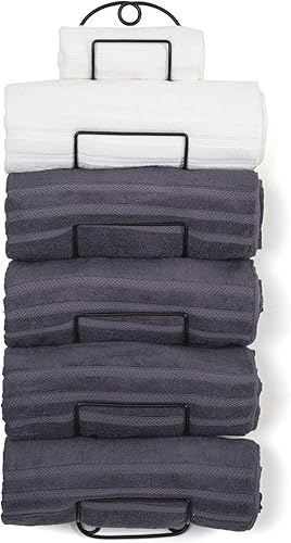 Toallero de pared para baño, anaquel para toallas de baño, rejilla de metal para vinos