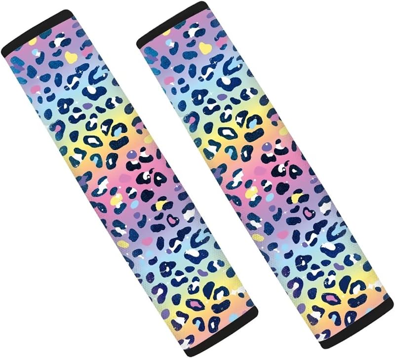 Capa de Cinto de Segurança com Estampa de Leopardo Qpednta para Ombro – 2 unidades