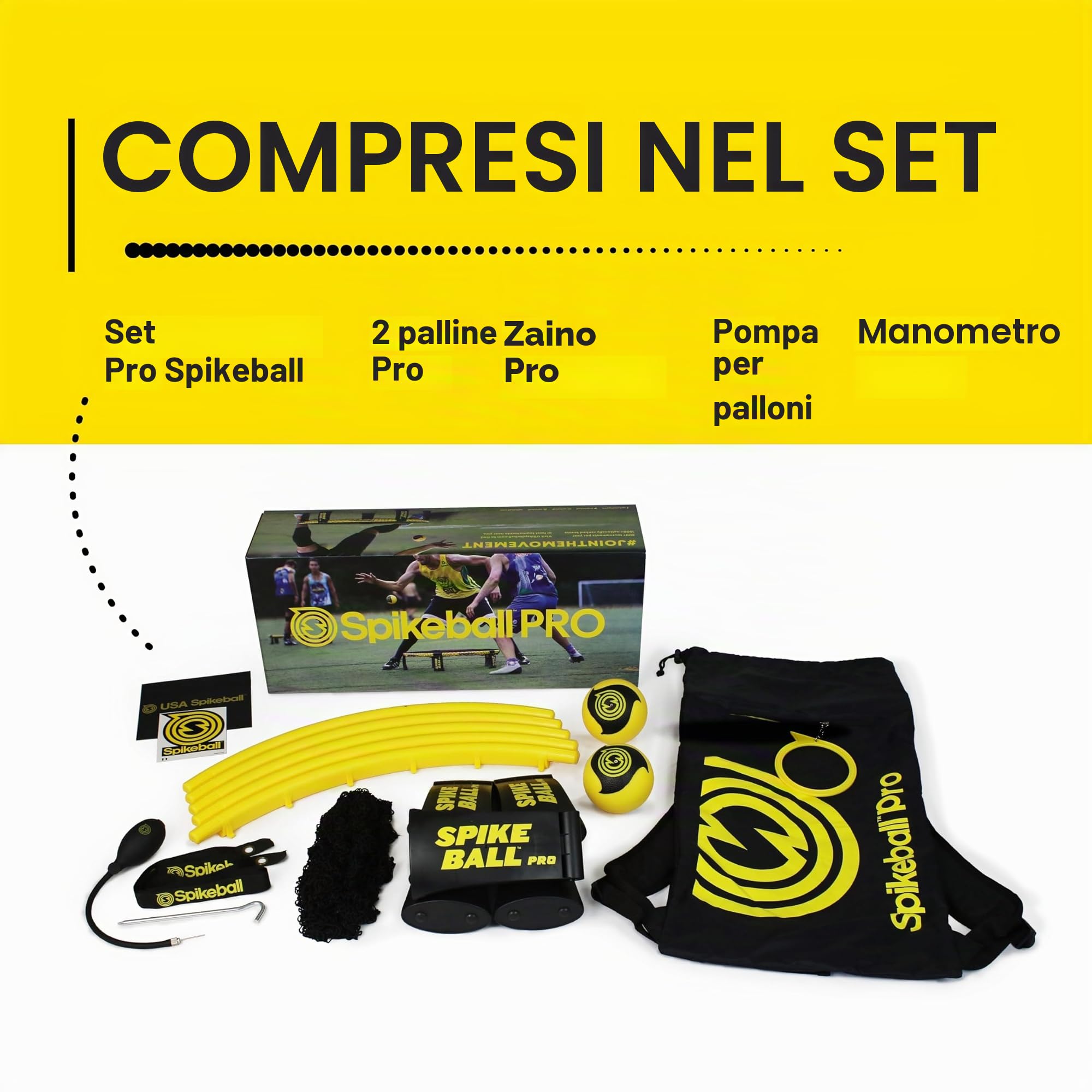 Spikeball Pro Kit (Tournament Edition) inklusive verbessertem, strkerem Spielnetz, neue Blle fr mehr Spin, tragbare Ballpumpenanzeige, Rucksack Bekannt aus dem Shark Tank TV