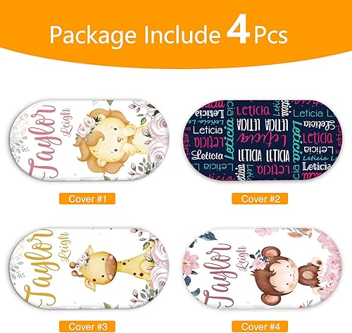 Miniatura 2 de Juego de 4 sábanas de moisés personalizadas para bebé, elásticas y ultra suaves, con nombre personalizado, ajuste universal para colchón de moisés