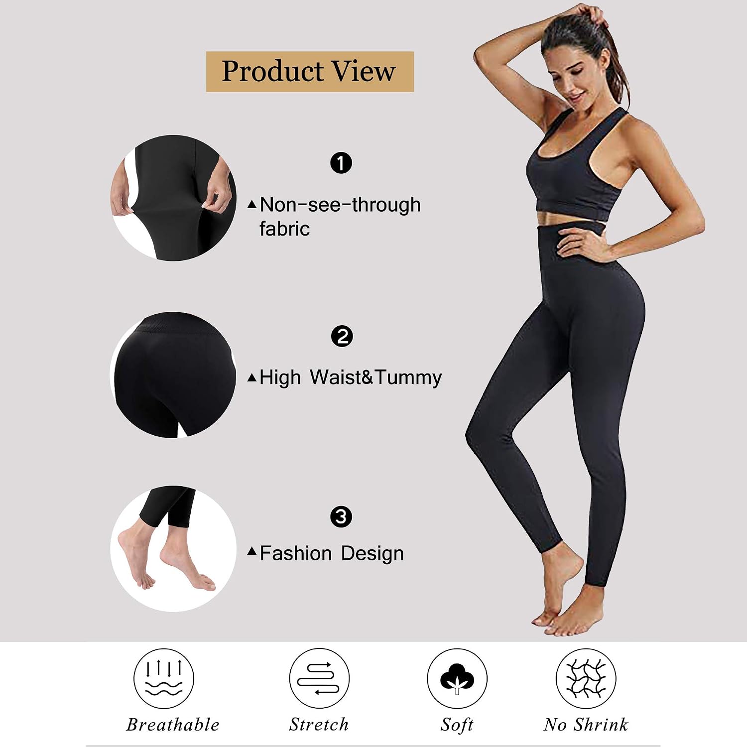 Diravo Fleece Lined Leggings Womens Fashion High Waist Tummy Control Leggings for Women Winter Warm