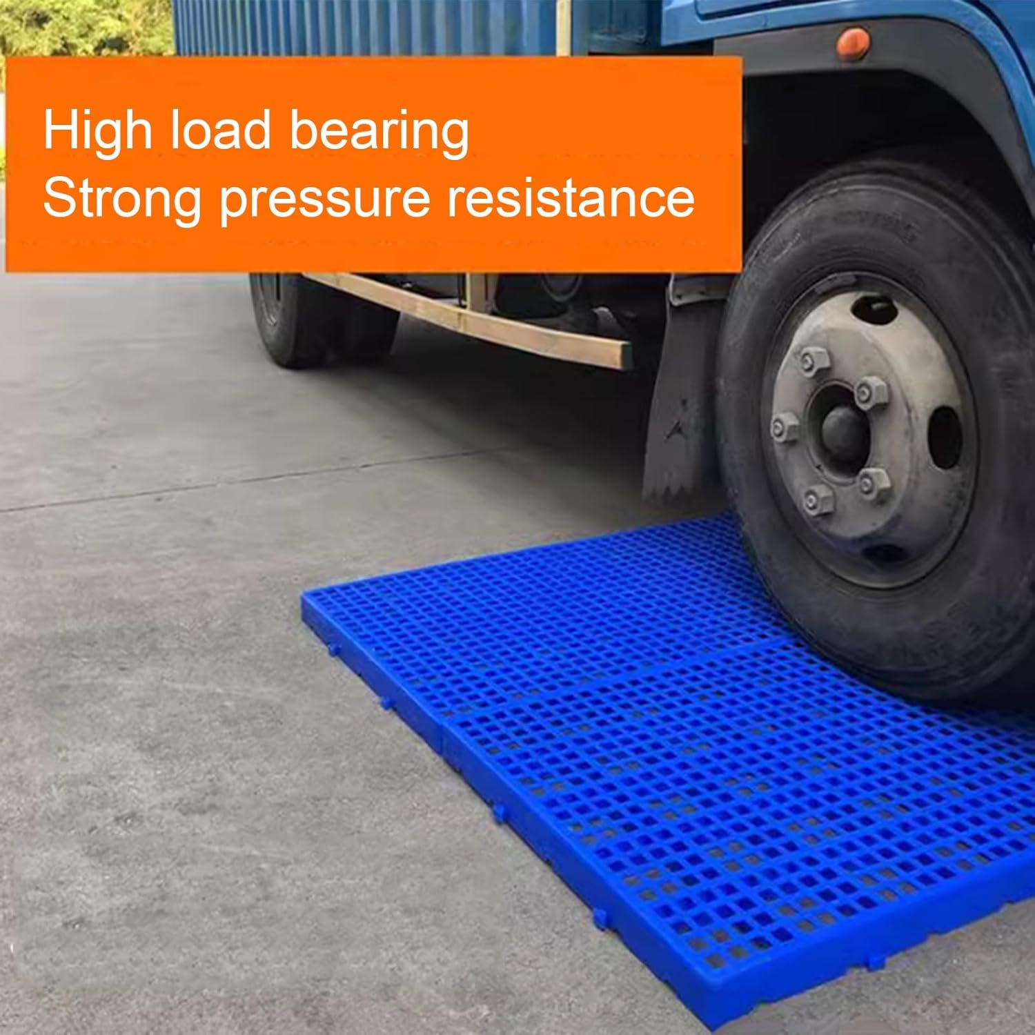 XPLKQXE Warehouse Storage Polyethylene Pallet, Lightweight Floor Pallet Pad Board, Breathable Grid Ventilation Platform Rack, Supermarket Sale Display Tray Mat (Color : Blue-39.4x31.5x1.6in, Size :