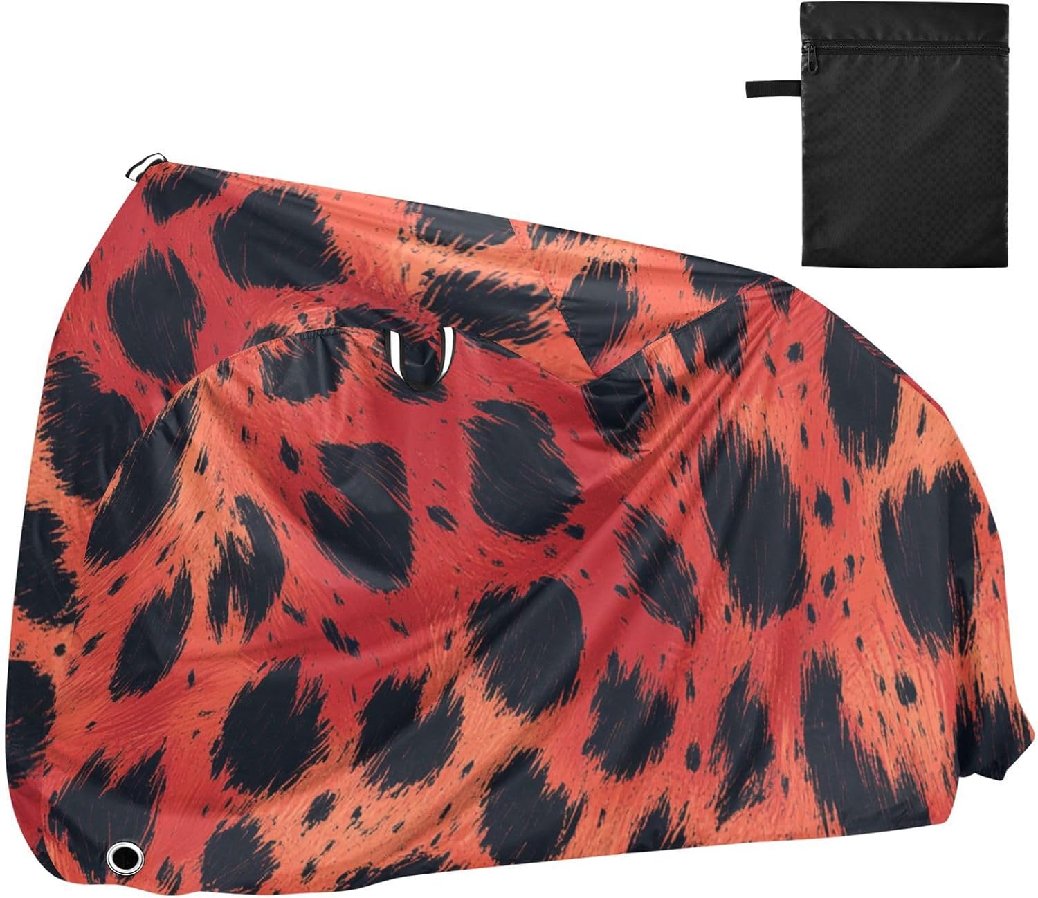 Animal Fur Print Black Burgendy Bike Covers Outdoor Waterproof Exercise Bike Cover Bikes Storage