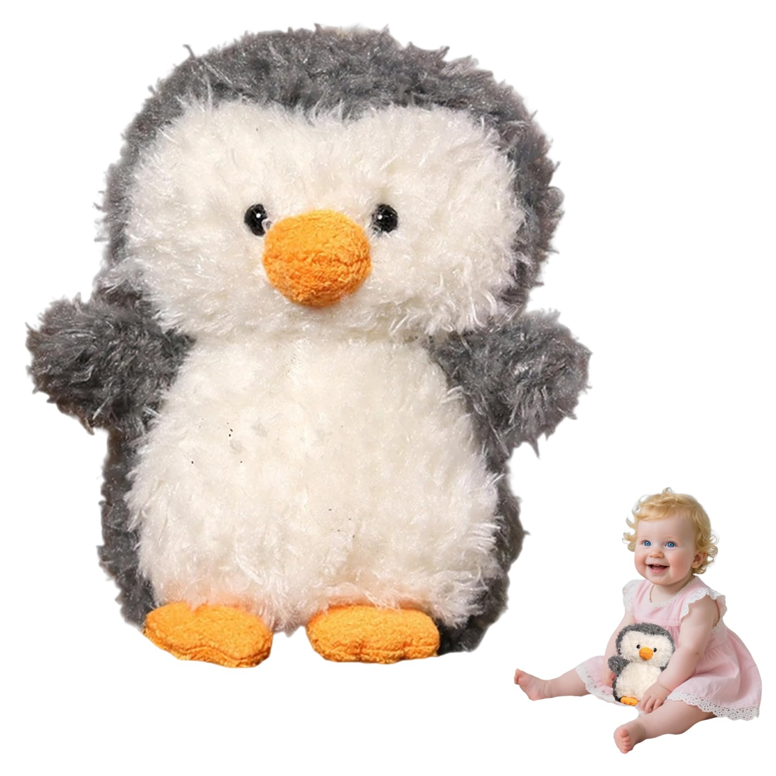 WQorphix Penguin Teddy, 20cm Cute Penguin Plush, Soft PP Cotton Filled Cute Plushies, Adorable Fat Face Penguin Stuffed Animal Plush Doll for Indoor Decoration, Gifting and Daily Companion Use