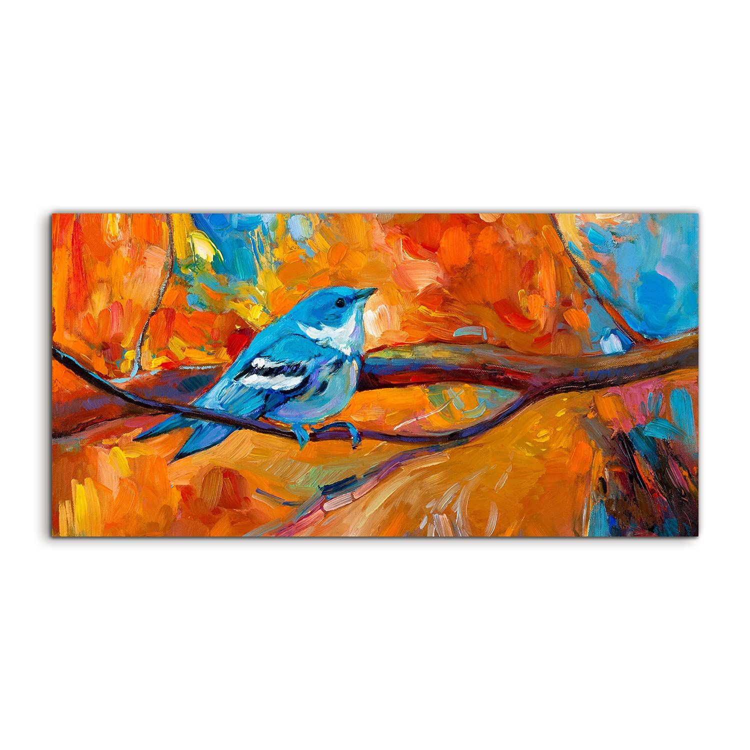 Art acrylique deco murale oiseau 120x60cm finition brillante - 8