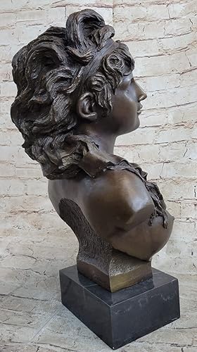 Vista 8 de EUROPEAN BRONZE Estatua de busto de bronce desnudo femenino victoriano europeo americano escultura mujer niña obra de arte brillante regalo