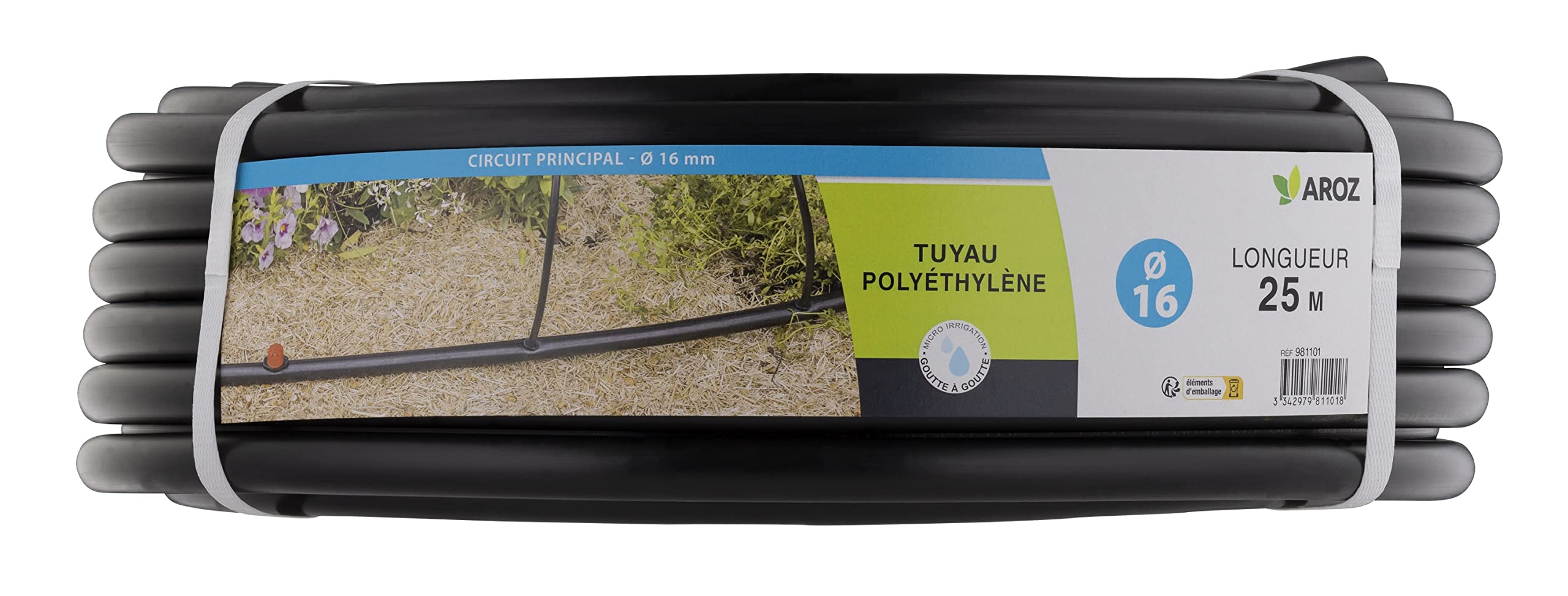 Tuyau principal goutte à goutte diamètre 16 millimètres - longueur 25 mètres AROZ