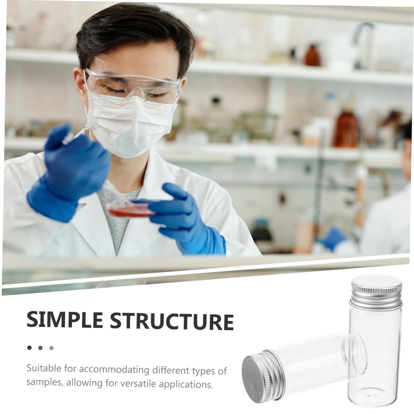 minkissy 24 Stück Glas Reagenzgläser 30ml mit Deckel Auslaufsichere Kleine Glasröhrchen für Labornutzung und Probenaufbewahrung