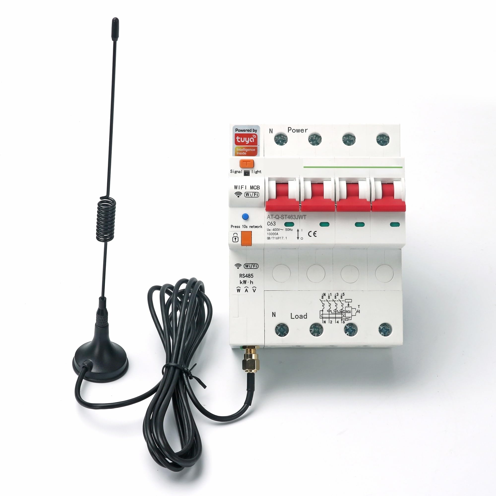 TUYA-medidor de energía inteligente monofásico, Kwh, monitoreo de medición, disyuntor, relé temporizador con protección contra fugas, 80A - Medidor eléctrico(Option 4)