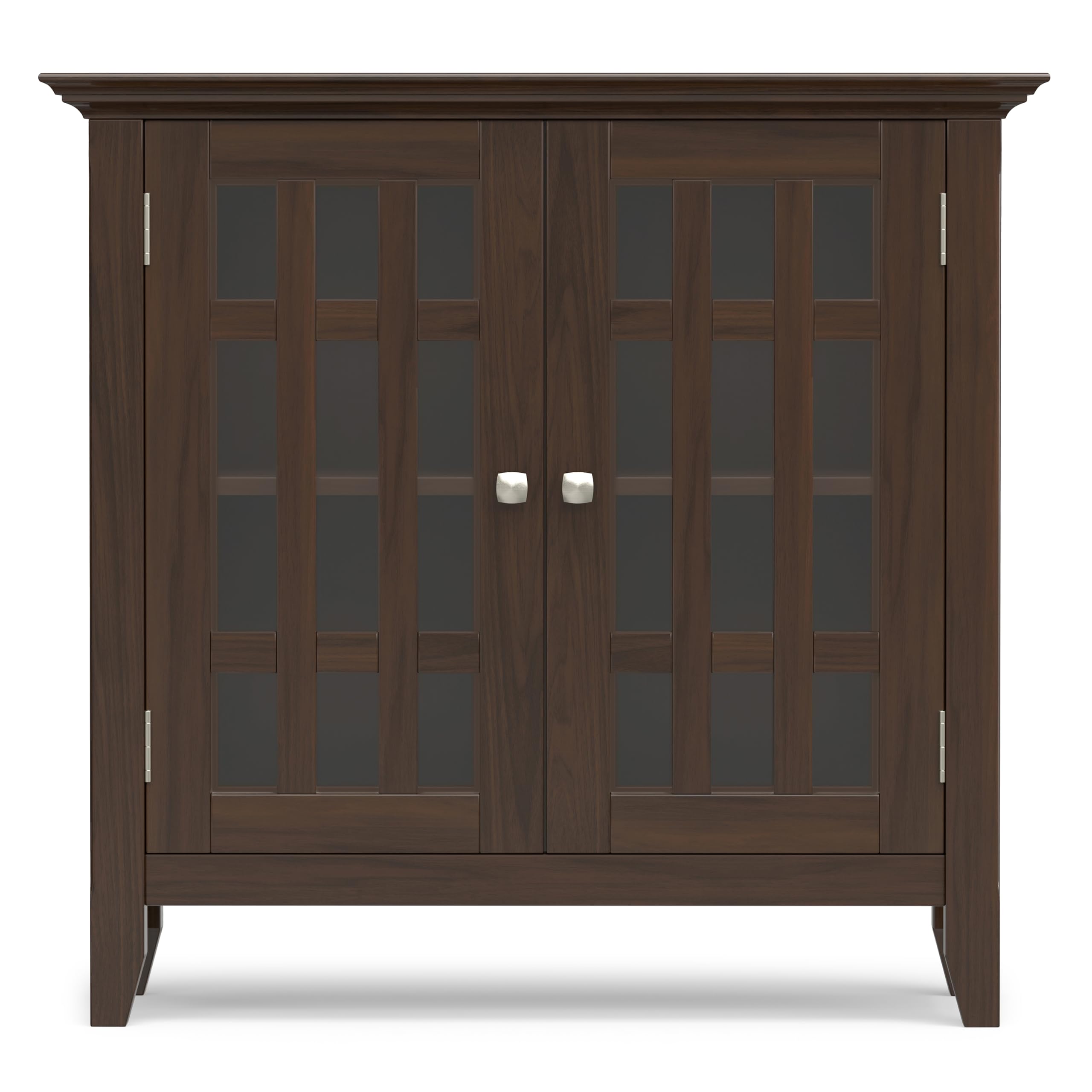 Simpli Home Szafka na media do przechowywania, sosna, ciemnobrązowa, 81,28 cm