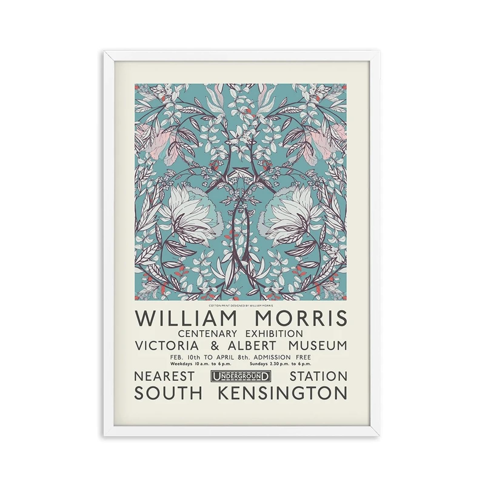 FOKTMS Stampa su tela di William Morris The Victoria and Albert Museum Exhibition Poster London Underground Art Painting Wall Decor 60 x 80 cm x3 senza cornice