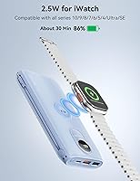 Vista 6 de Portable Charger, 10000mAh 22.5W Fast Charging Power Bank with Built in Cable & Wall Plug, Travel Essential Battery Pack with LED Display, External