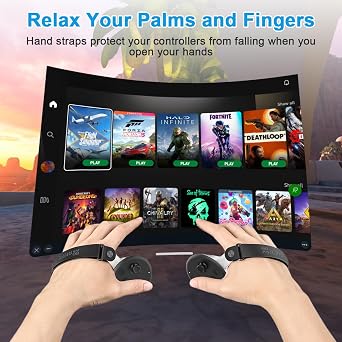 Verbesserte Controller-Griffabdeckung mit Anti-Rutsch-Knöchelriemen für Meta Quest 3S und Quest 3 Sichere Griffhülle für besseres Gaming schweißfeste Anti-Fall-Handgurte