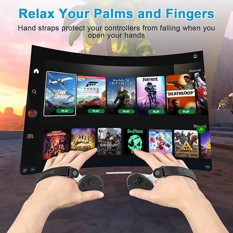 Verbesserte Controller-Griffabdeckung mit Anti-Rutsch-Knöchelriemen für Meta Quest 3S und Quest 3 Sichere Griffhülle für besseres Gaming schweißfeste Anti-Fall-Handgurte