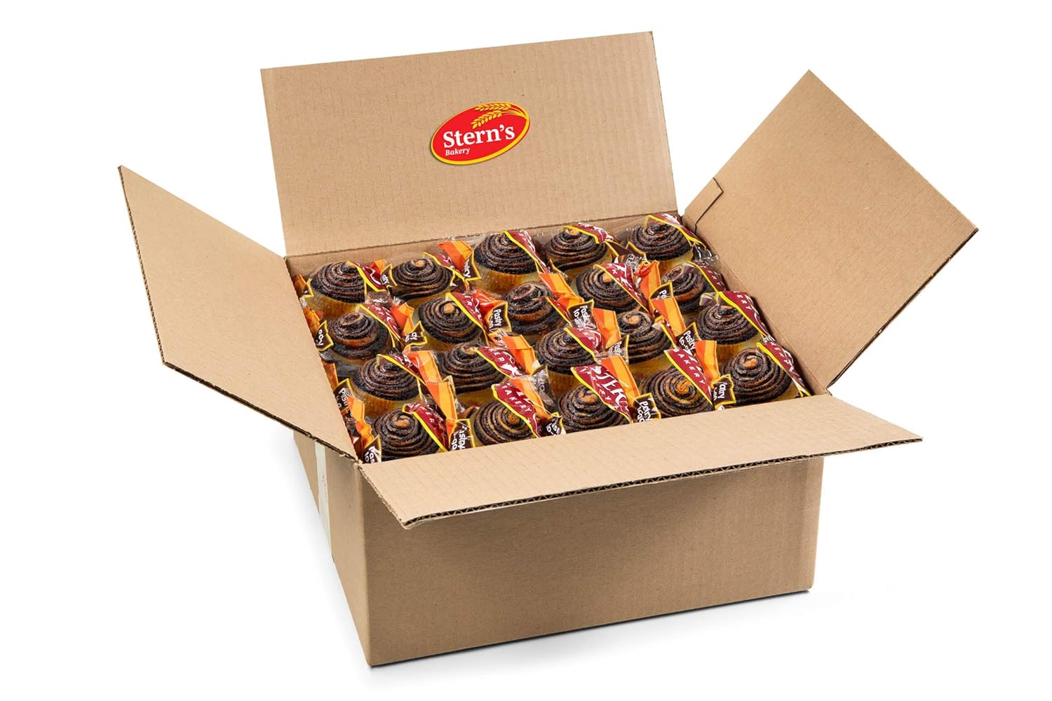 Office Snacks | 1.5 Oz Chocolate Croissant | Snack Cakes and Pastries | Lunchbox Snacks | Back to School Snacks | Approx 80 Count | Dairy & Nut Free | Stern’s Bakery (Chocolate Swirl)