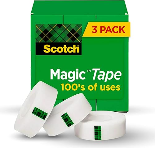 Scotch Cinta mágica, invisible, suministros de oficina en casa y suministros de regreso a clases para universidad y aulas, 3 rollos, transparente