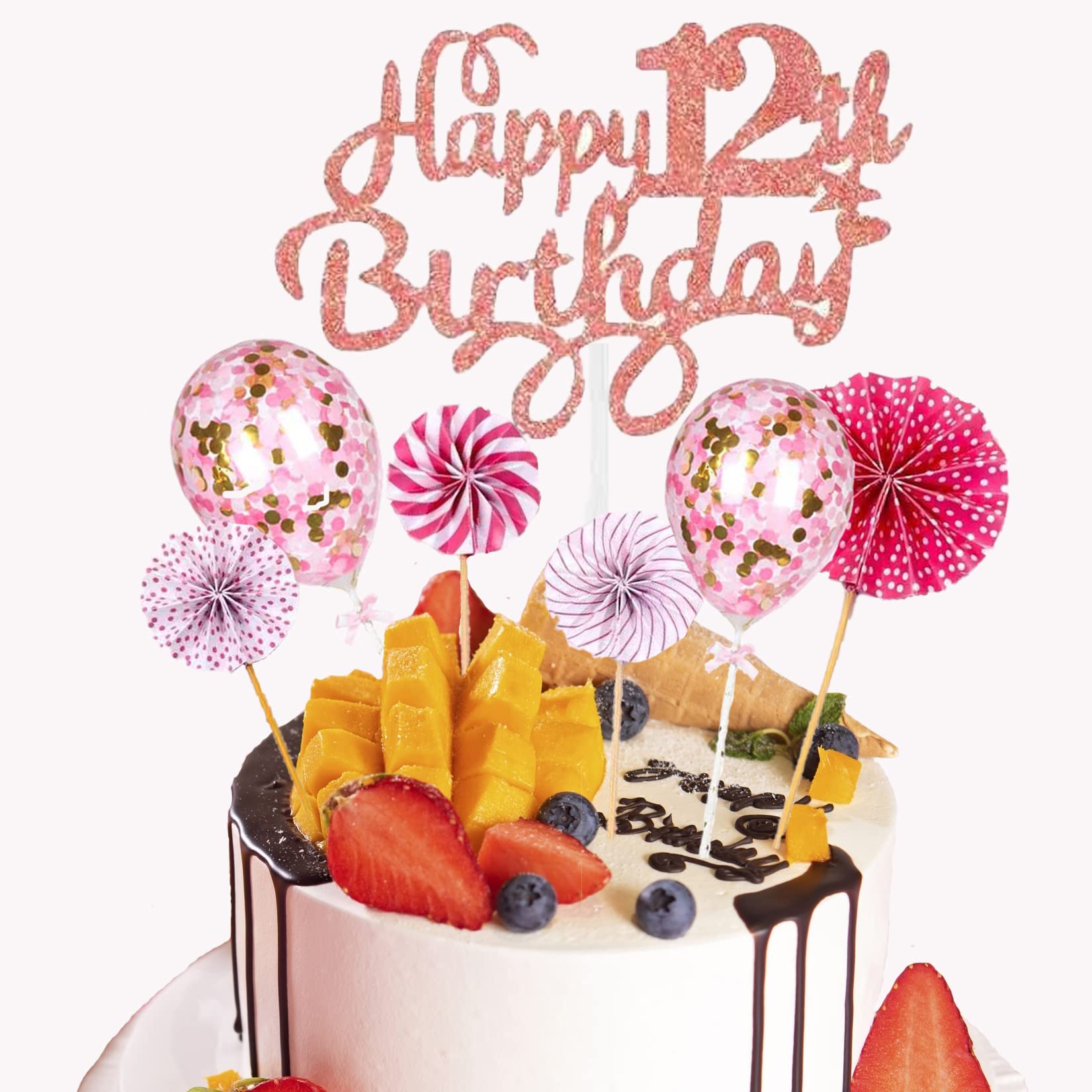 Décorations à Offrir Pour 24e Anniversaire D'une Fille Incluant Une écharpe, Une Couronne, Une Décoration De Gâteau, Des Bougies, Des Ballons En Forme De Chiffres, Rose Doré