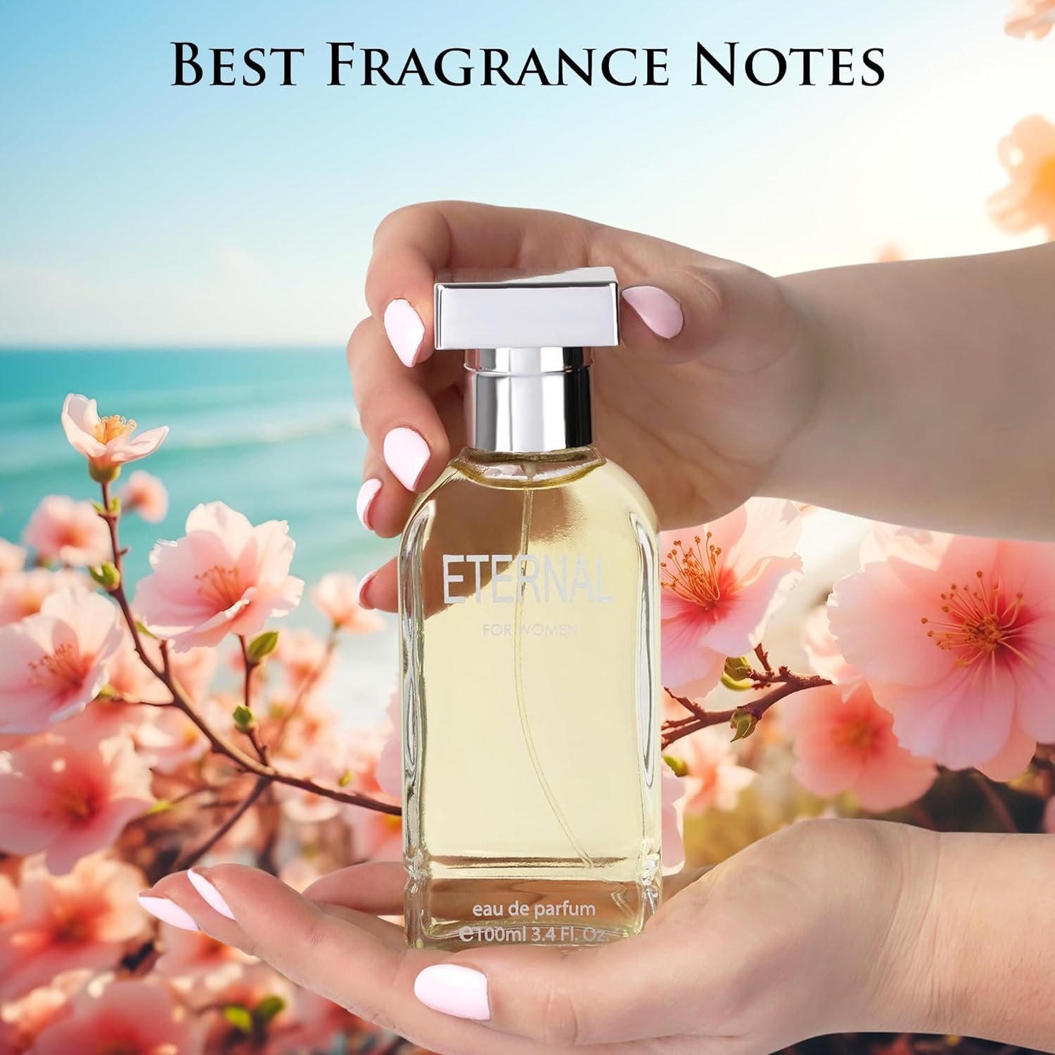 Eternal for Women - 3.4 Fluid Ounce Eau De Parfum Spray Refreshing Mix of Citrus Floral & Musk Fragrances Smell Fresh All Day Long Lovely Gift Occasions, Parfume for Women 100ml Bottle - Image 6