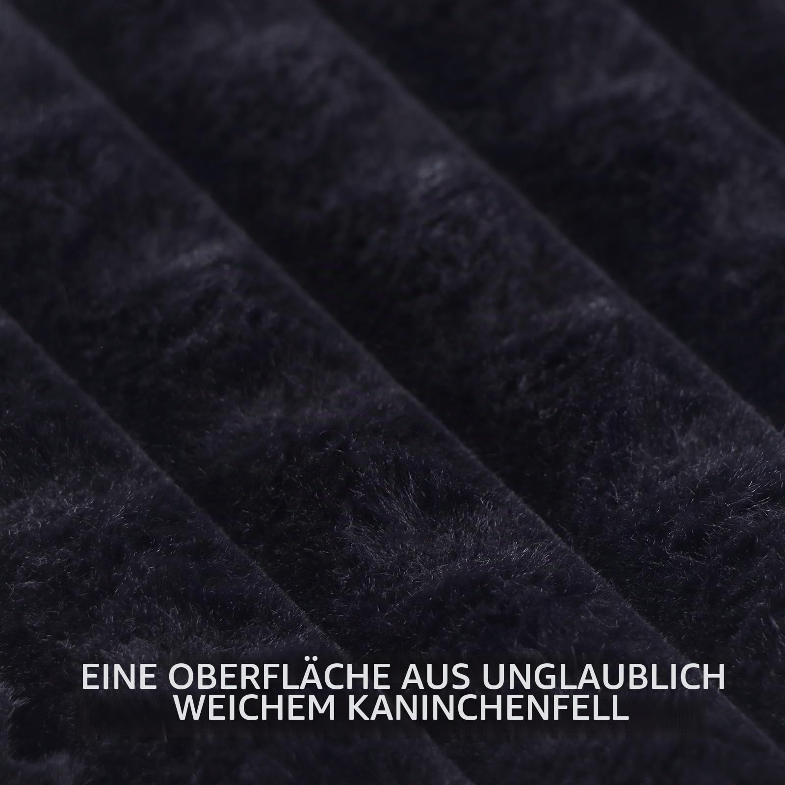 BVAGSS Flauschiges Orthopädisches Hundebett, Waschbar Hundematte, rutschfeste Unterseite, Plüsch Hundekissen Weiche und Warme Hundematte für klein mittel große Hunde XH082 (90x60cm,Schwarz)