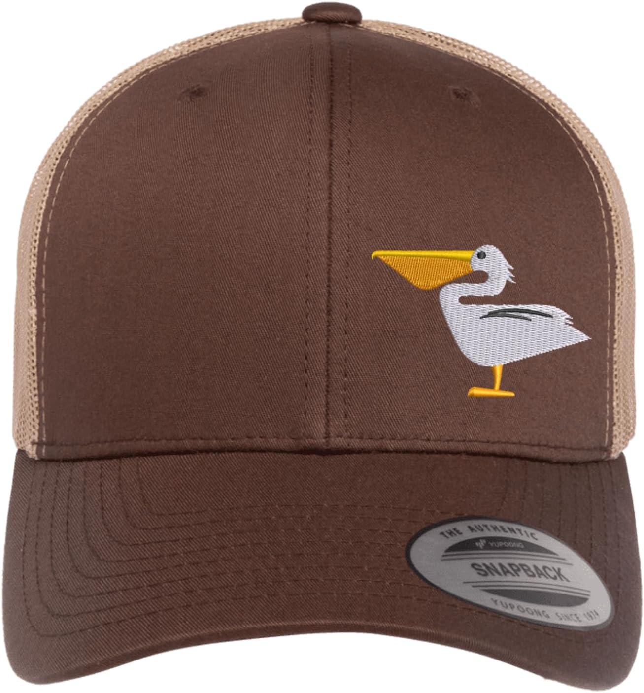Embroidered Pelican Trucker Hat – Adjustable Snapback Mesh Back Baseball Cap Outdoor Casual Hat for Men Women