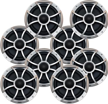 Wet Sounds Bundle Four Pairs of XS 65i Series Black Cone Silver Grill 6.5" Speakers - 60 Watts RMS Each