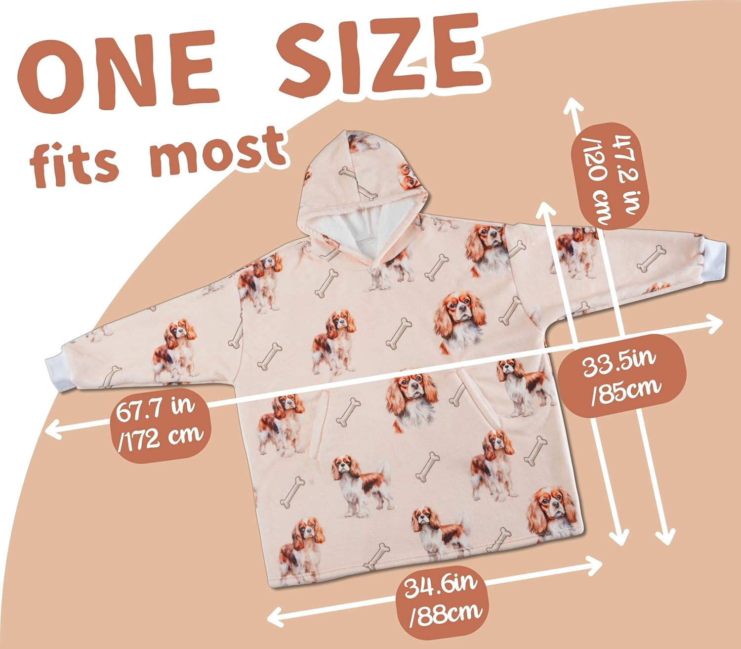 Cavalier King Charles Dog Gifts, Blanket Hoodie for Cavalier King Charles Dog Lovers, Gift Ideas for Christmas, Birthday, Mother's Day - Image 5