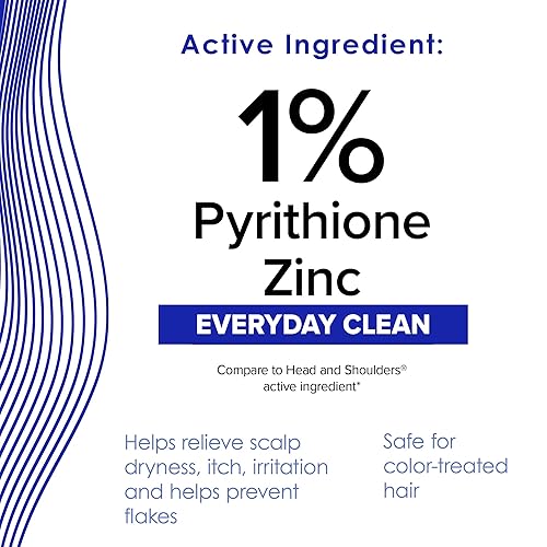 Miniatura 3 de True+Real Classic Everyday Clean Champú anticaspa, piritiona zinc 1%, cuidado diario del cuero cabelludo para todo tipo de cabello, 14.2 onzas