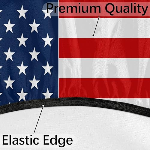 Miniatura 4 de Mantel redondo ajustable con diseño de bandera estadounidense del 4 de julio con agujero para sombrilla y cremallera para mesas de pícnic, mantel