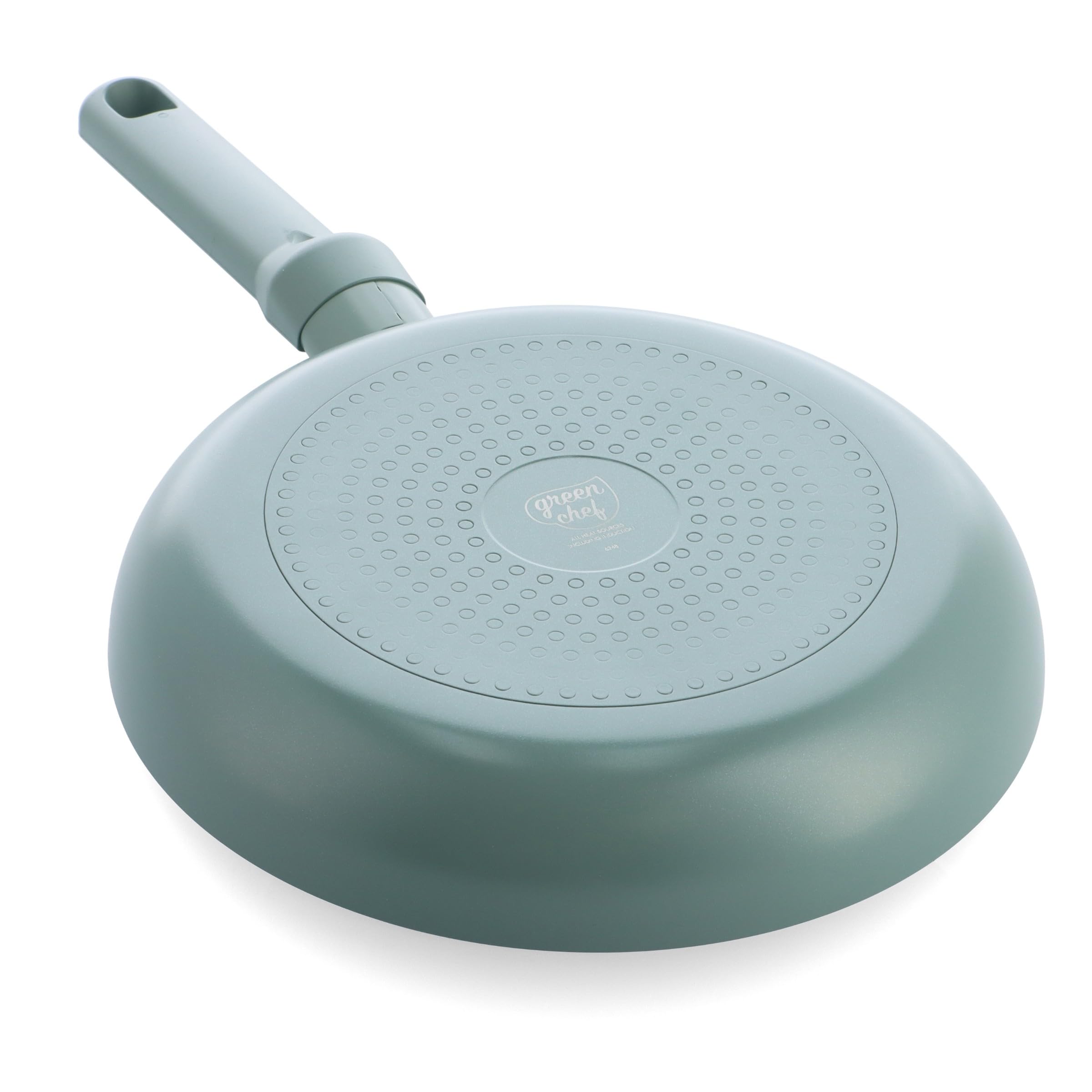 GreenChef Tones Wok con Rivestimento Ceramico Antiaderente, 28 cm, Compatibile Induzione, Senza PFAS, Adatto Forno 200 °C, Lavabile Lavastoviglie, Blu Fumo