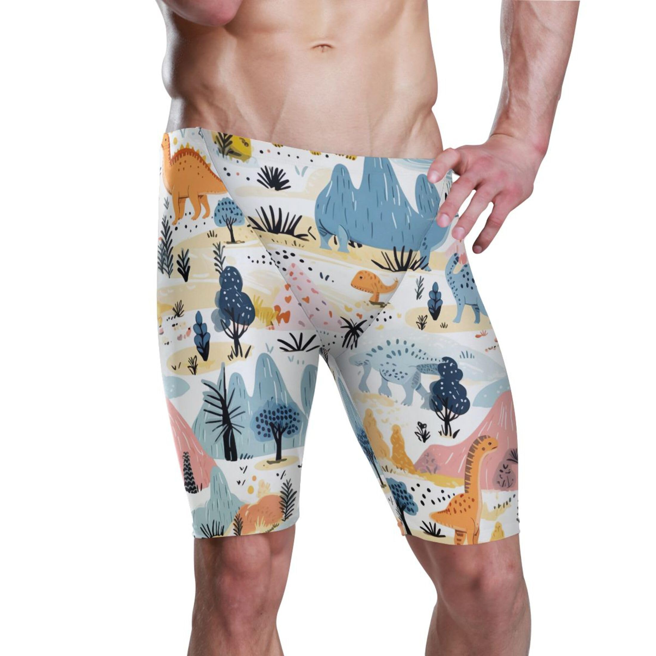 Cute Dinosaur Dino Animal Men's Swim Jammers Swimsuit M B0401367