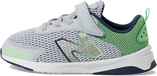 Tênis de corrida infantil Dynasoft 545 V1 com gancho e laço, Vison prateado/primavera/índigo natural, 2 Infant