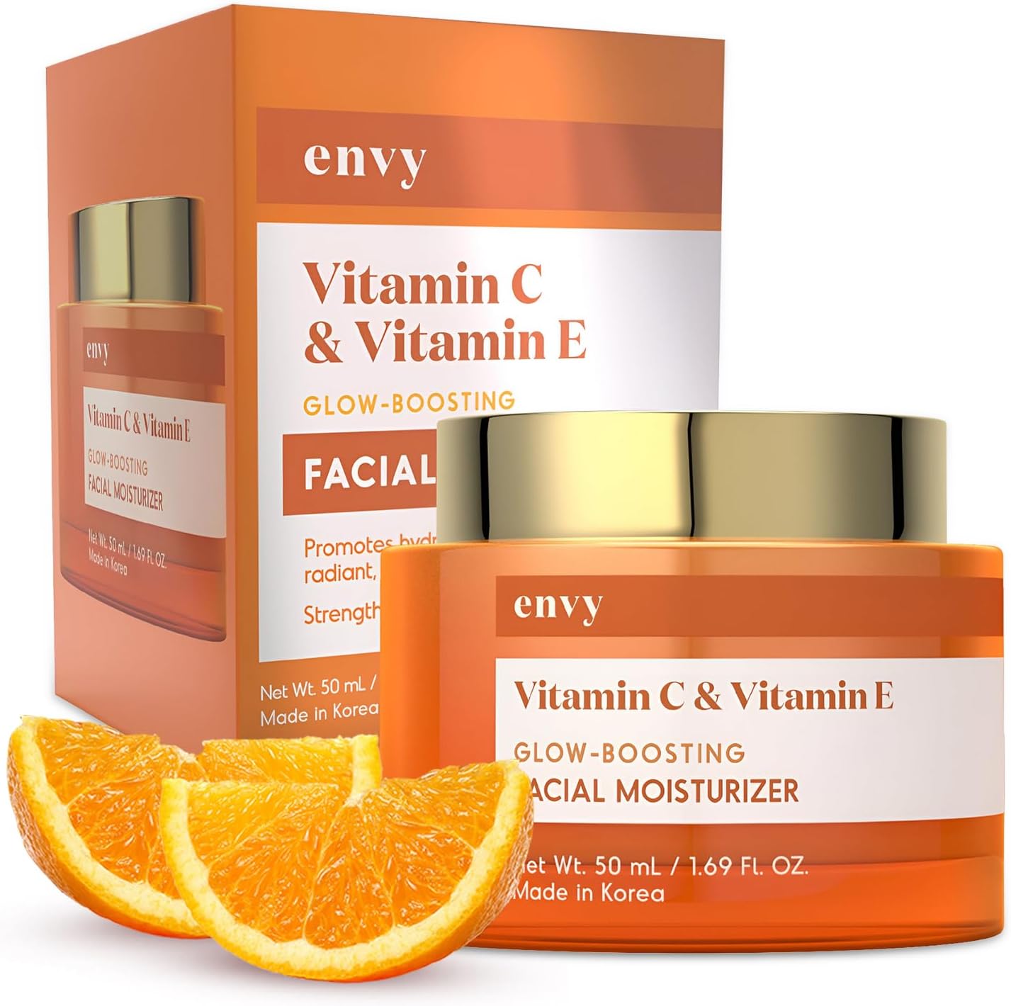 Envy Vitamin C & Vitamin E Face Moisturizer Cream - Hydrating, Reduces Acne Scars & Fine Lines - Anti-Aging, Dermatologist Tested for All Skin Types - 1.69 Fl. Oz
