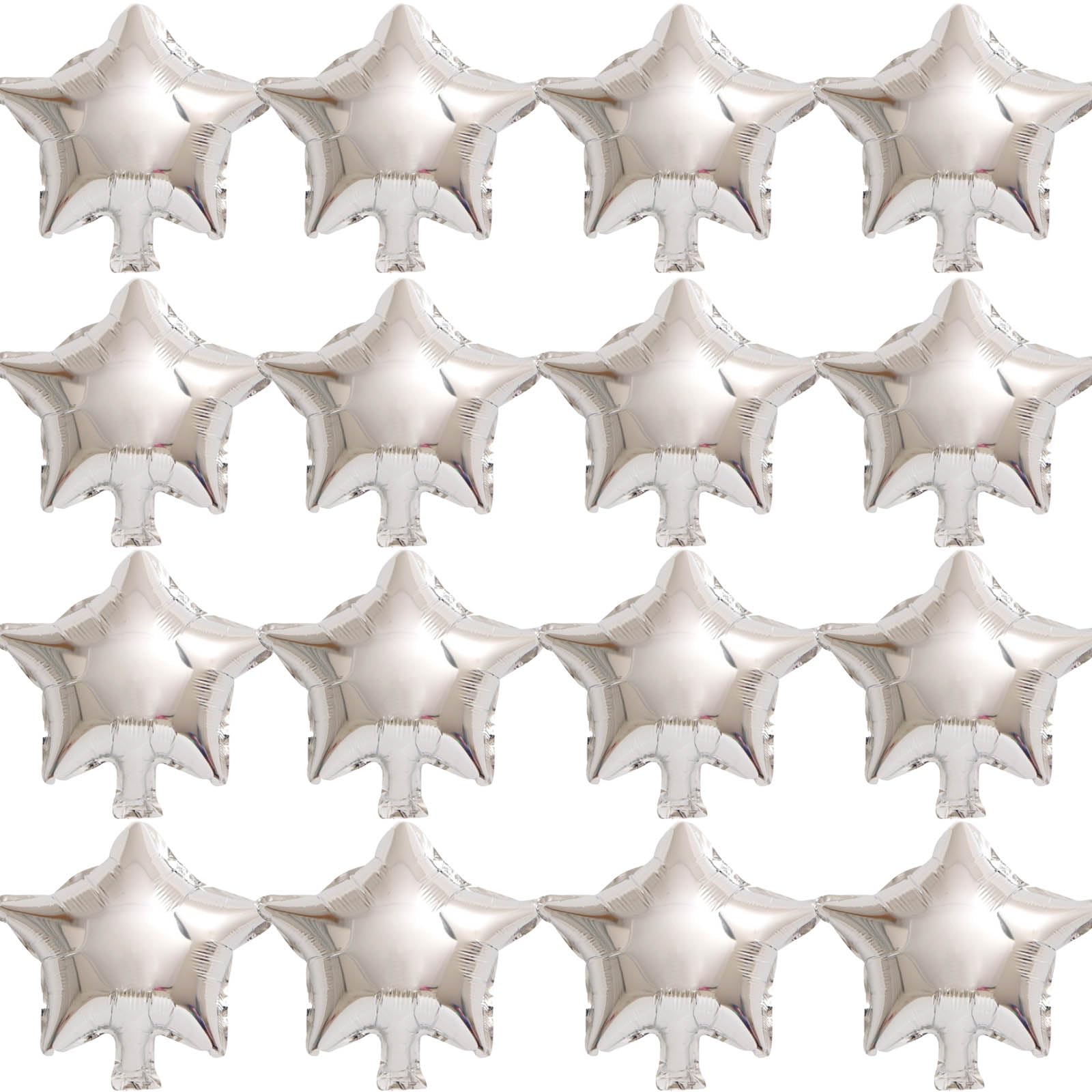 Silver Star Balloons, 50 Pieces 10" Star Balloons,Silver Foil Star Balloon Mylar Balloons for Party Decorations