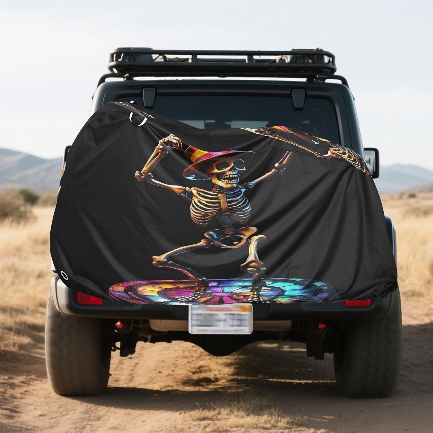 ALAZA Dancing Skeleton Pop Bike Cover Waterproof Outdoor Ebike Bicycle Covers Tarp Protection for 1/2 Bikes, Sun UV Dust Wind Proof
