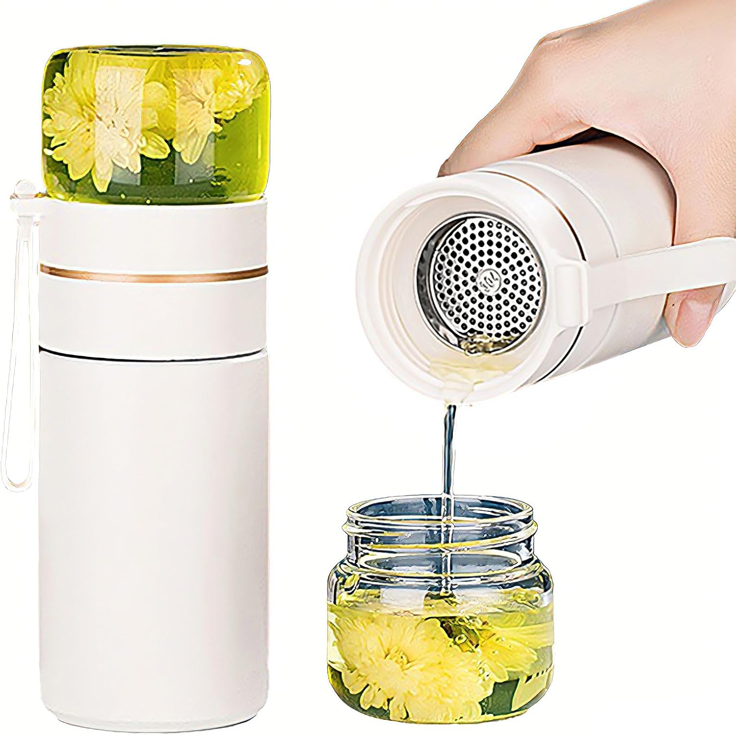 Glass Teapot With Infuser, Travel Tea Mug, Portable Loose Tea Infuser, Tea Cup With Infuser And Lid, Tea Mug With Infuser For Outdoor tea tumbler at Home