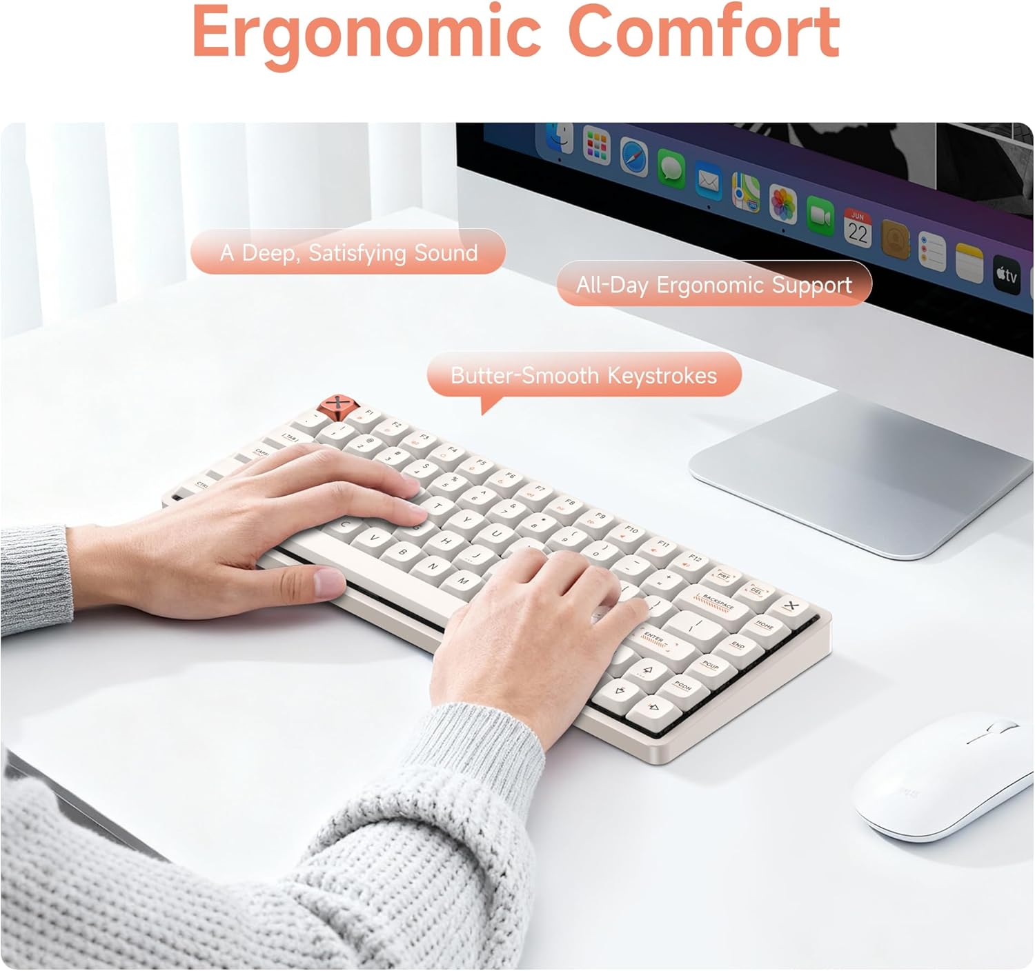 IQUNIX Magi75 Pro Low-Profile Wireless Mechanical Keyboard 75% Layout, Hot-Swappable Creamy Linear, RGB Backlit, Full Aluminum, VIA Customizable for Mac/Windows/Linux (Media Controls)