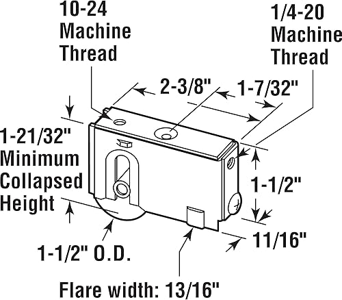 Miniatura 2 de Prime-Line D 1750 1-1/2 In. Rodamiento de bolas de acero, parte trasera lisa, conjunto de rodillos (paquete individual)