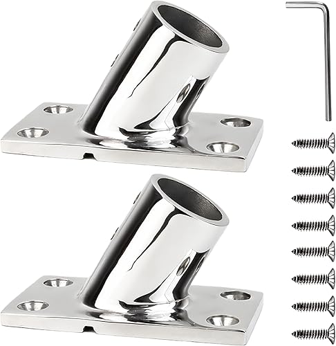 Miniatura 8 de SHENGHUISS Boat Hand Rail Base 316 Stainless Steel Marine Hardware Boat Handle Railing Fitting Pipe with Installation Accessories