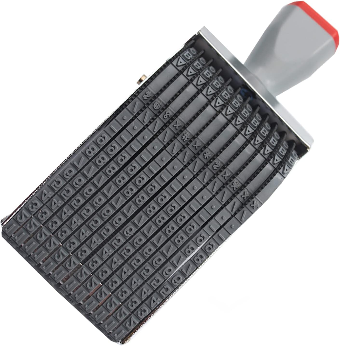 ZENG 12-Digit Adjustable Roller Stamp - Customizable Alphabet (A-Z), Numbers (0-9) & Symbols for Office, School, Multicolor (6x6.9x16.8cm)