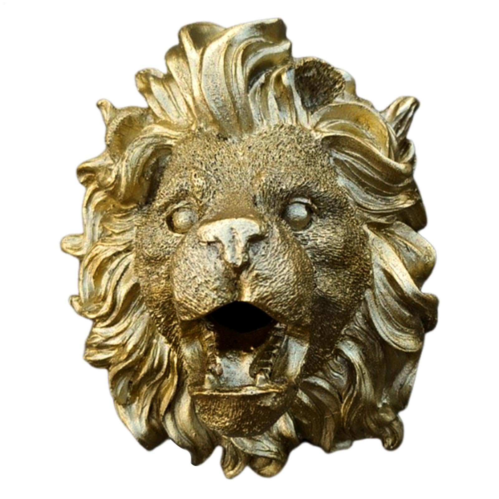Lion Fountain Spout | Resin Water Fountain | Lion Wall Fountain | Lions Heads Water Fountain For Small Ponds And Broken Sprinkler Heads Replacement