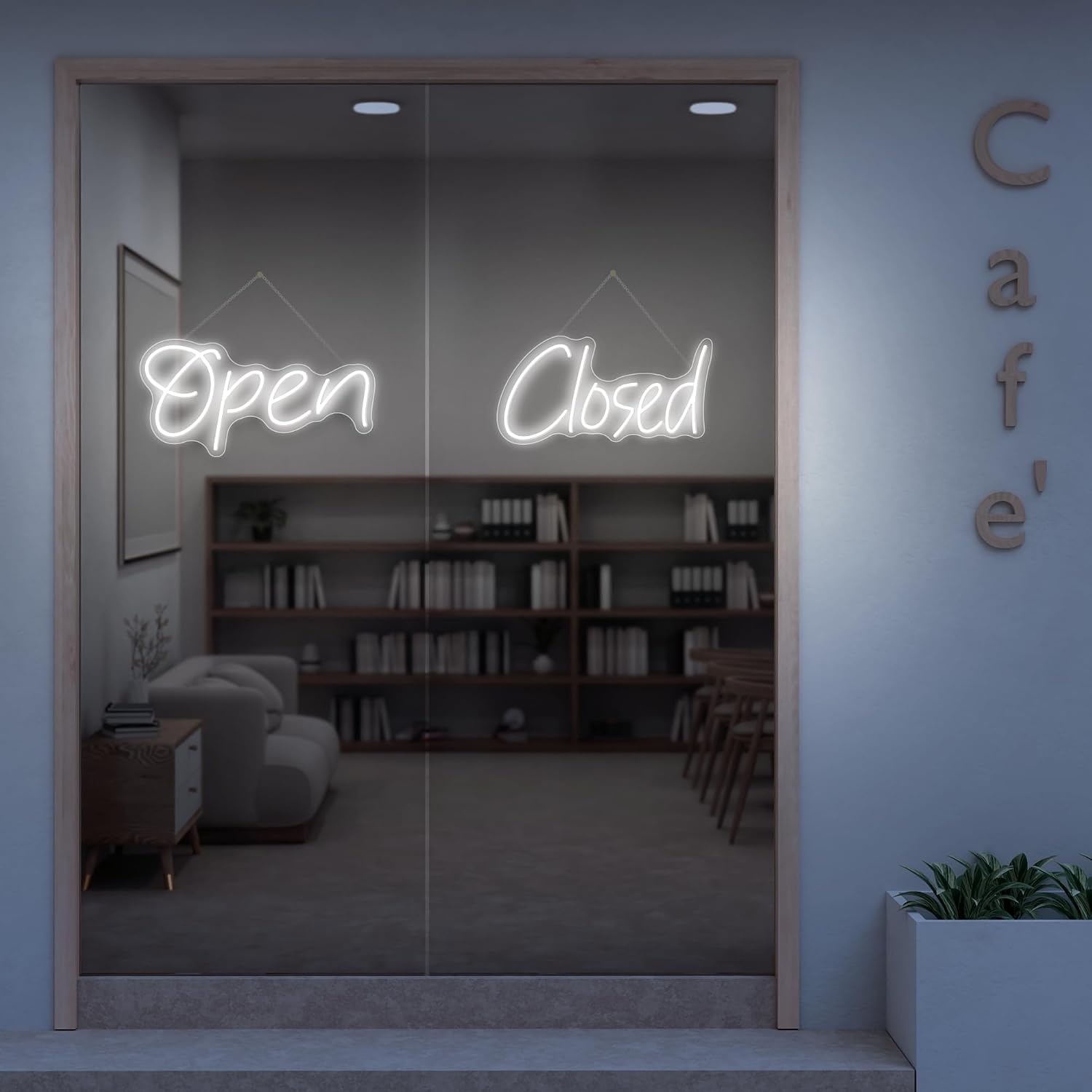 2 Pack Open Signs And Closed Sign Neon Open Sign for Business, Coffee Shop, Restaurant, Storefront Window Display (16.5x8" Green)