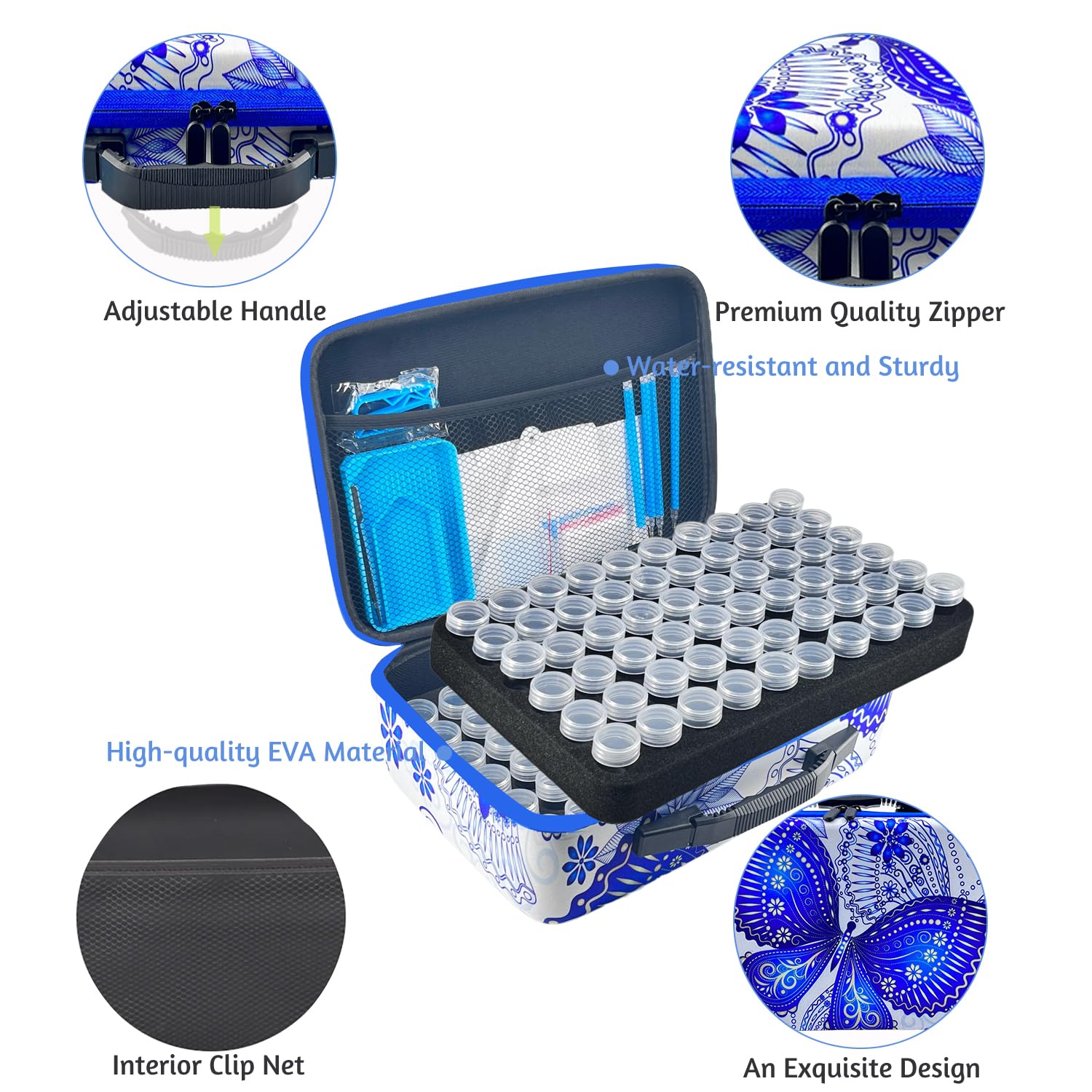 LIRUNQIU Diamond Painting Storage Containers, 120 Slots Diamond Painting Accessories and Tools Kits Storage Box for Jewelry Beads - Image 2