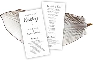 Personalized Printed Wedding Programs, Set of 20 Wedding Menu, Modern We...