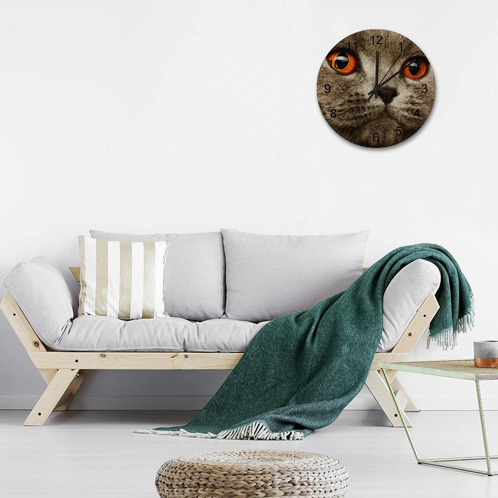 【リアル】壁掛け ペット時計 かわいい スコティッシュ・フォールド インテリア リアル】壁掛け ペット時計 かわいい スコティッシュ